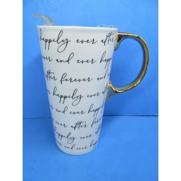 Cypress Ceramic Travel Mug & Lid Happily Ever After 16 oz - Picture 9 of 11